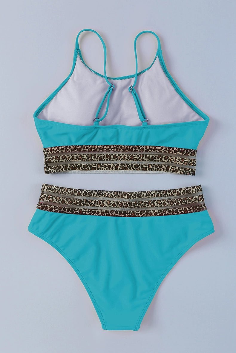2024 Summer Leopard Print Print Separates Swimsuit Fashion with Chest Pad Wireless Cup Triangle Bikini Swimsuit Two - Piece Suit - Kaiju Mafia