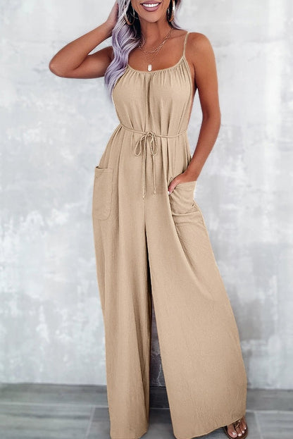 Fashion Loose Backless Suspender Jumpsuit Women 2024 Summer New Arrival Personalized Sexy Cold - Shoulder Sleeveless Jumpsuit Trousers - Kaiju Mafia