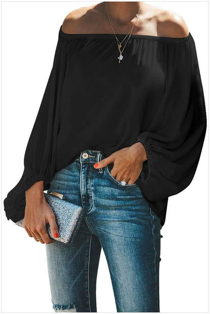 Off - the - Shoulder Fashion Tube Top off - Neck Pullover Long Sleeves Shirt - Kaiju Mafia
