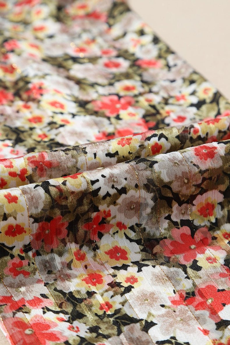 2024 Fall V Neck Floral Print Long Sleeve Pullover Shirt - Slimming Tops Women - Kaiju Mafia