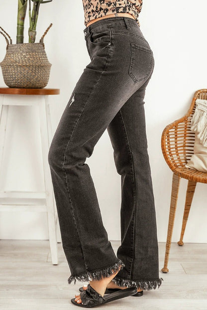 2024 Pure Color Washed Denim Women Fashion Idle Style Loose Cool Casual High Waist Straight - Leg Pants Women - Kaiju Mafia