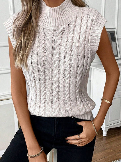 Fashion round Neck Pullover Sleeveless Sweater Women&