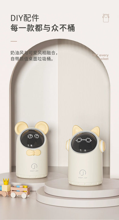 Smart Sensor Desktop Trash Bin Home Office Children Bedroom Bathroom Mini Small Sized Barrel Cute Accessible Luxury - Kaiju Mafia