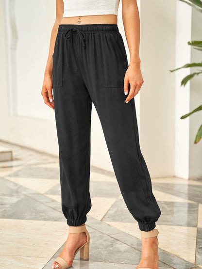 European Loose Lace-up Ankle-Length Pants