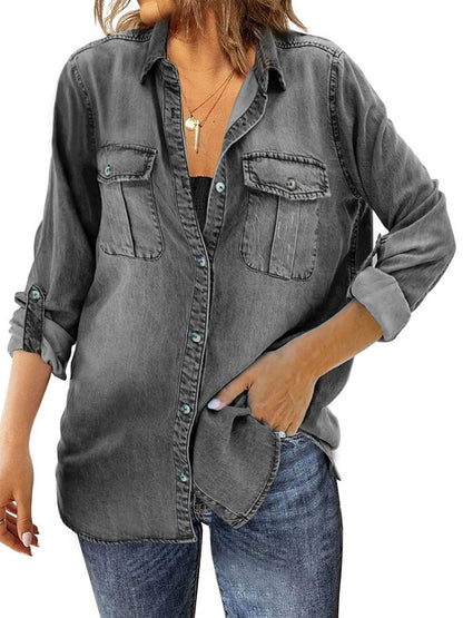 2024 Spring &amp; Fall New Arrival Washed Denim Jacket Women&