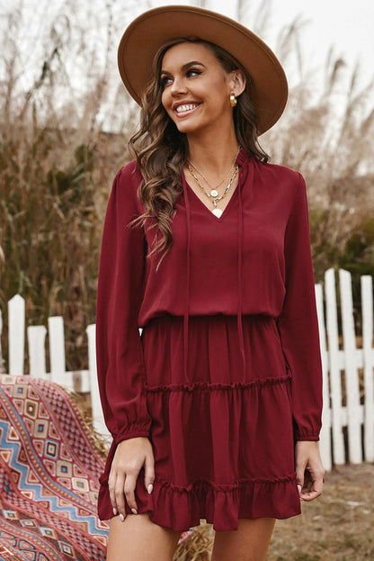 2024 Autumn Solid Color Thin Jumpsuit Skirt Fashion Slim Looking Temperament Commute Pullover Loose Knee - Length Dress Women - Kaiju Mafia