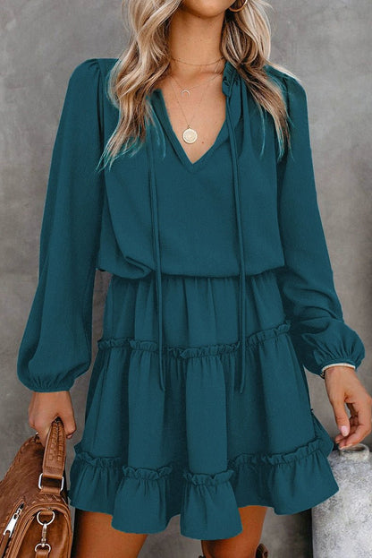 2024 Autumn Solid Color Thin Jumpsuit Skirt Fashion Slim Looking Temperament Commute Pullover Loose Knee - Length Dress Women - Kaiju Mafia