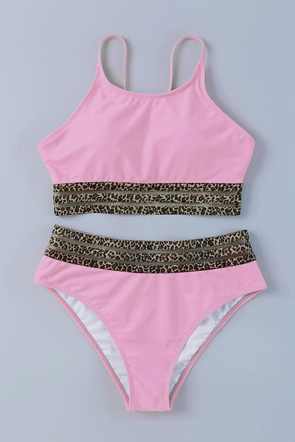 2024 Summer Leopard Print Print Separates Swimsuit Fashion with Chest Pad Wireless Cup Triangle Bikini Swimsuit Two - Piece Suit - Kaiju Mafia