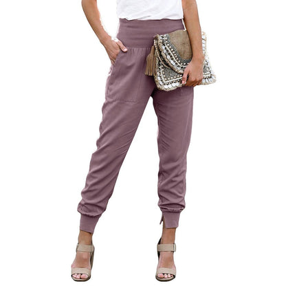 High Waist Nine Points European and American Fashion Minimalist Loose - Fit Tappered Trousers - Kaiju Mafia