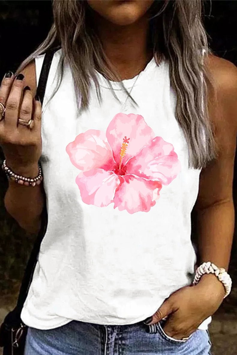 Summer New round Neck Loose Gradient Color Sleeveless T-shirt - Kaiju Mafia