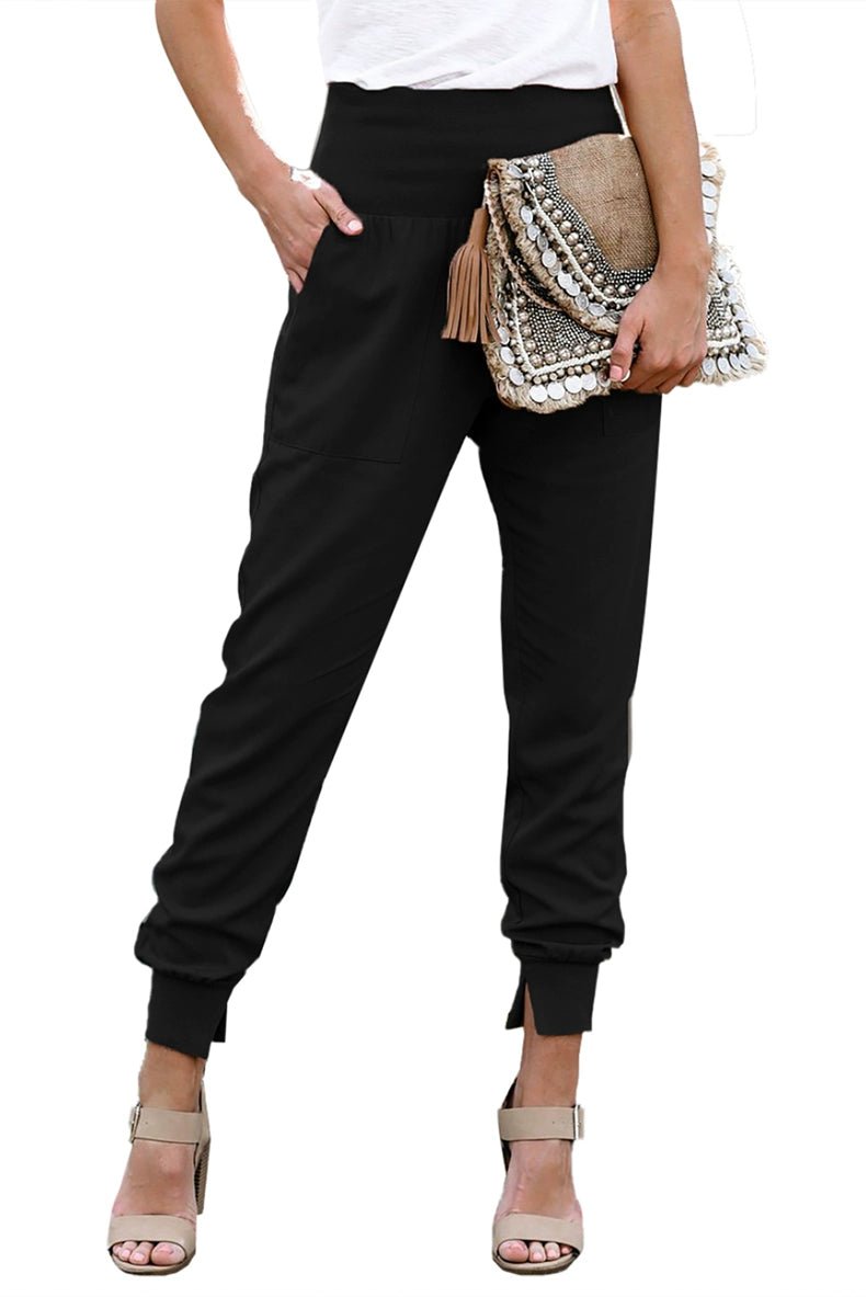 High Waist Nine Points European and American Fashion Minimalist Loose - Fit Tappered Trousers - Kaiju Mafia