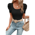 Waffle Fashion Summer Fashion Top T-shirt with Short Sleeves - Kaiju Mafia