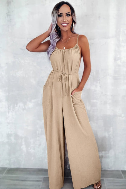 Fashion Loose Backless Suspender Jumpsuit Women 2024 Summer New Arrival Personalized Sexy Cold - Shoulder Sleeveless Jumpsuit Trousers - Kaiju Mafia