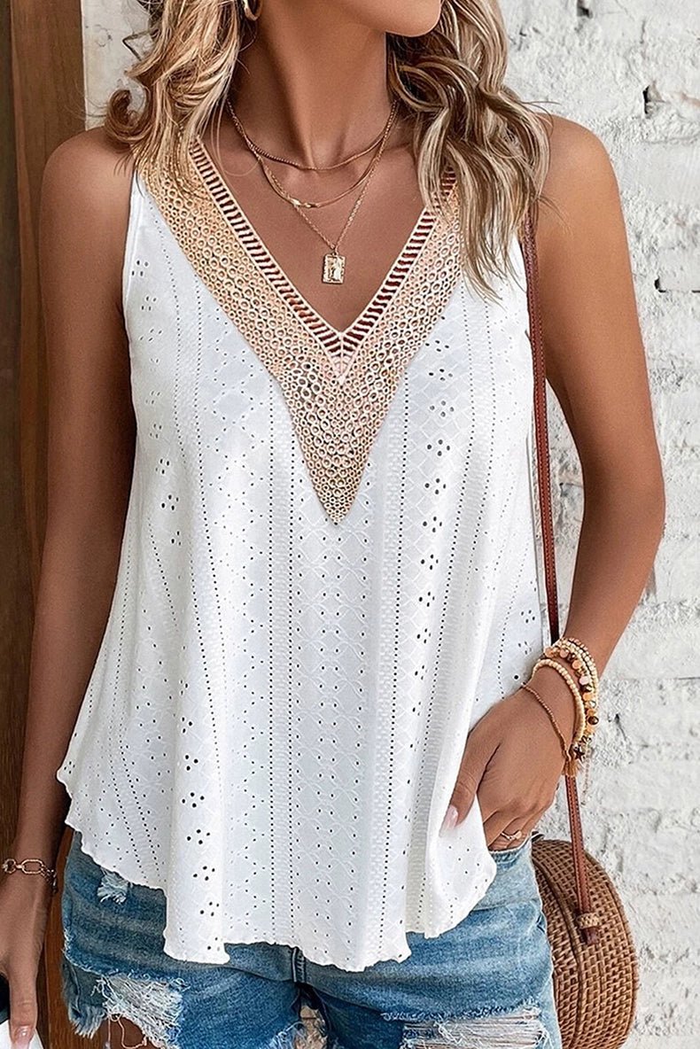 V Neck Splicing Sling Cool Breathable Sexy Lace - Kaiju Mafia