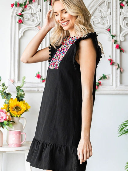 Summer Short Sleeve Fashion Bohemia Knee - Length Skirt Embroider - Kaiju Mafia