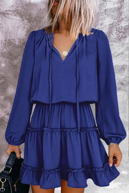 2024 Autumn Solid Color Thin Jumpsuit Skirt Fashion Slim Looking Temperament Commute Pullover Loose Knee - Length Dress Women - Kaiju Mafia
