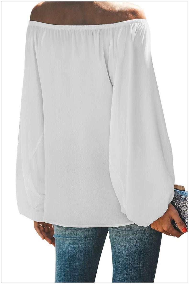 Off - the - Shoulder Fashion Tube Top off - Neck Pullover Long Sleeves Shirt - Kaiju Mafia