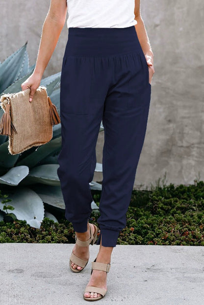 High Waist Nine Points European and American Fashion Minimalist Loose - Fit Tappered Trousers - Kaiju Mafia
