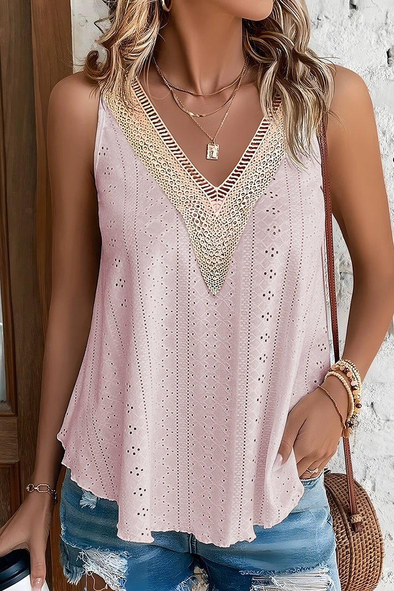 V Neck Splicing Sling Cool Breathable Sexy Lace - Kaiju Mafia