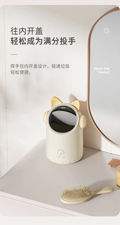 Smart Sensor Desktop Trash Bin Home Office Children Bedroom Bathroom Mini Small Sized Barrel Cute Accessible Luxury - Kaiju Mafia