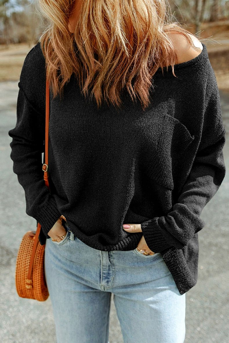 Fall 2024 New Arrival Pure Color Long Sleeves Sweater Female European and American Leisure Wind Thread Knitting Thermal Head Cover Tops Female - Kaiju Mafia