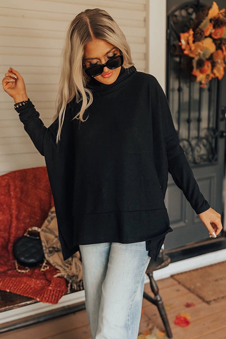 Pure Color Long Sleeves Casual Wind Loose Bottoming Top Pullover - Kaiju Mafia