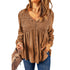 Fall 2024 New Brown Lace Crochet Shirt Women Fashion Style Fashion Button V Neck Little - Girl Style Clothes Tops Women - Kaiju Mafia