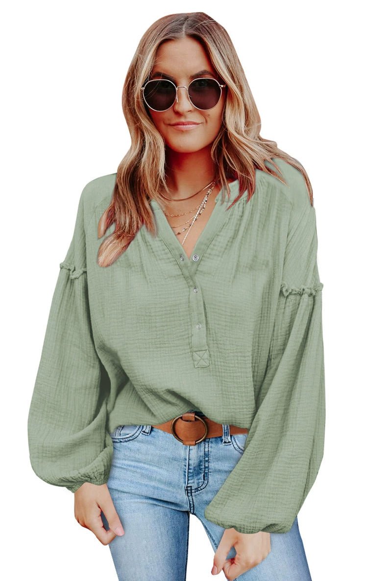 Fall New Arrival Pure Color Long Sleeves T-Shirt Female 2024 Special - Interest Design Casual Loose Plus Size Bottoming Shirt Tops V Neck Tide - Kaiju Mafia