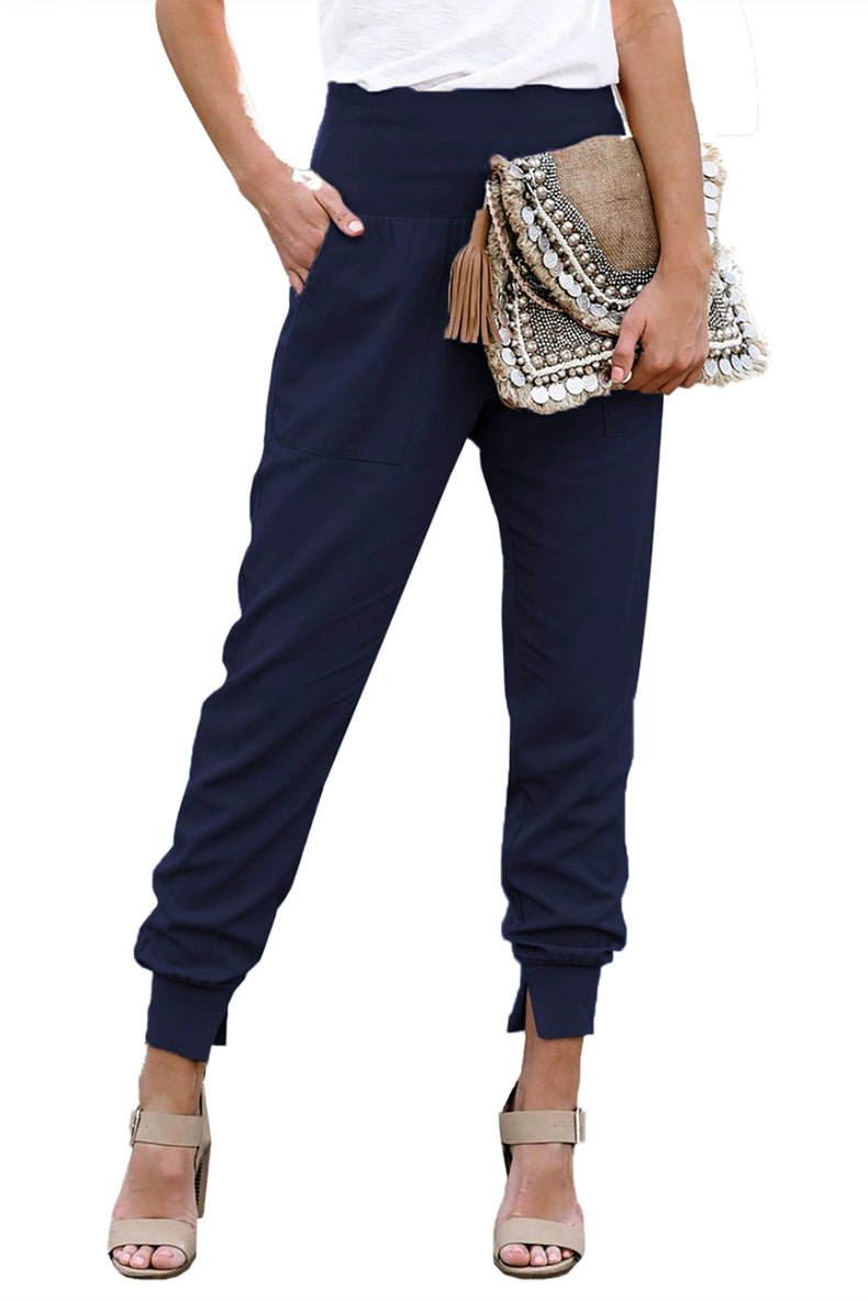 High Waist Nine Points European and American Fashion Minimalist Loose - Fit Tappered Trousers - Kaiju Mafia