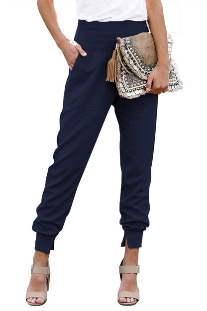 High Waist Nine Points European and American Fashion Minimalist Loose - Fit Tappered Trousers - Kaiju Mafia