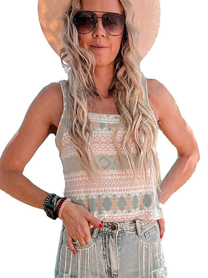 New Arrival Print Fashion Sleeveless Pullover Women&