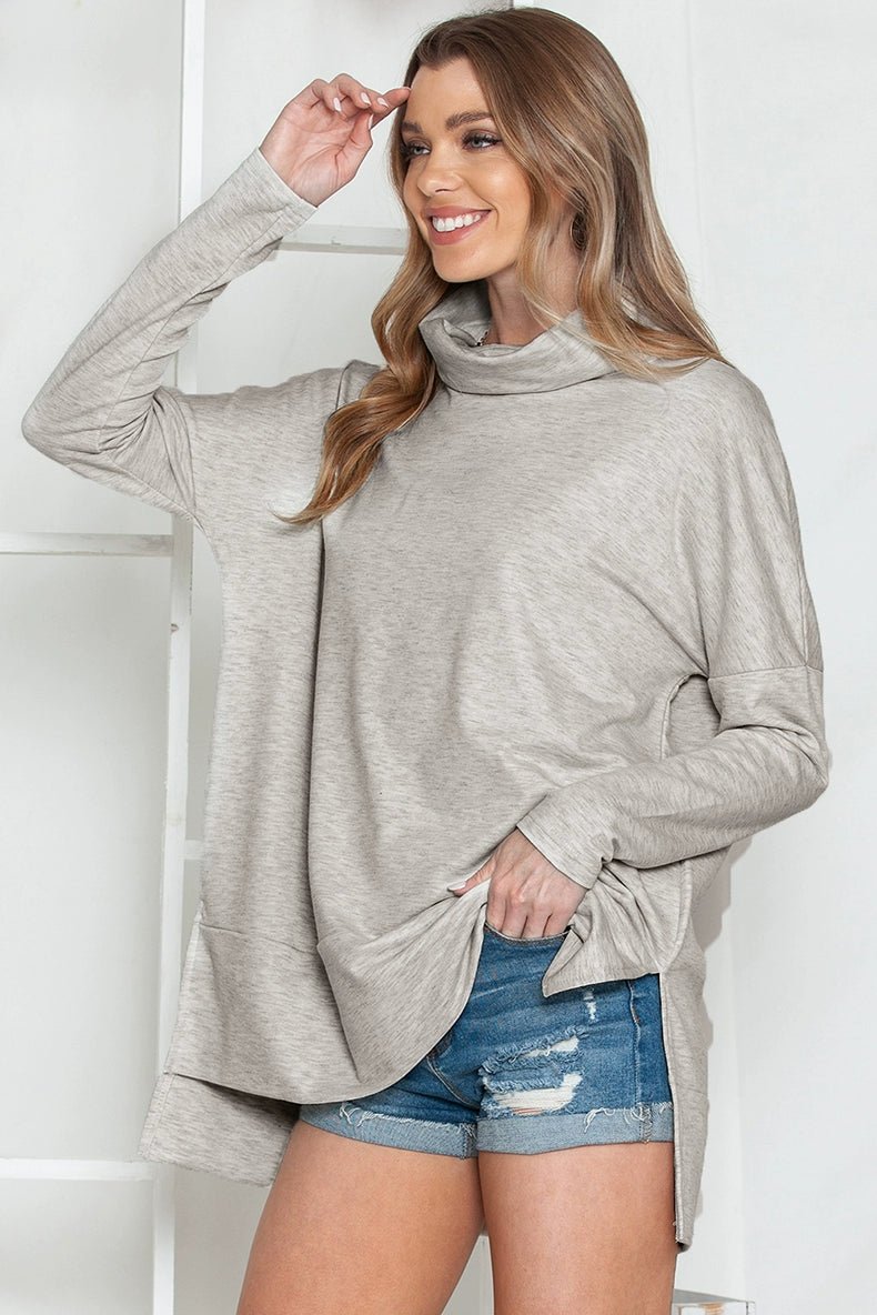 Pure Color Long Sleeves Casual Wind Loose Bottoming Top Pullover - Kaiju Mafia