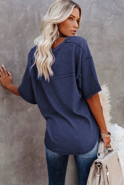 Dilamon New Arrival Pure Color Casual Half Sleeve Shirt Women&