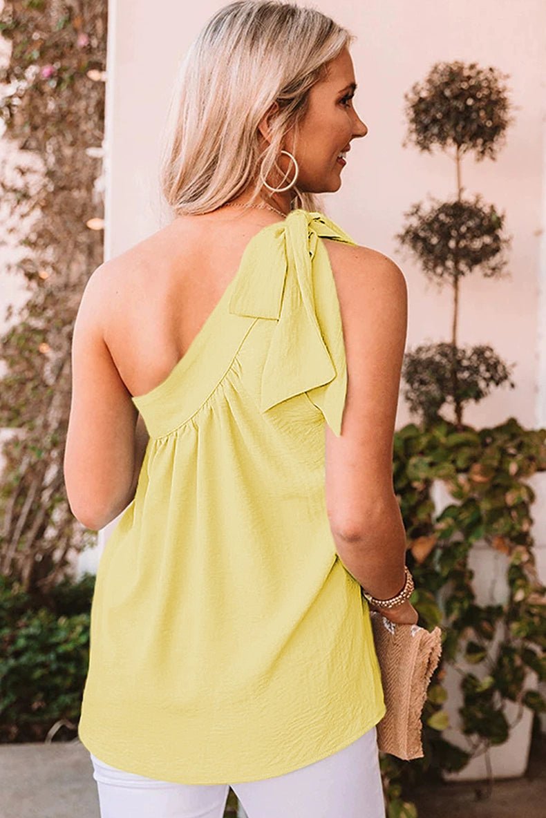 New Arrival One - Shoulder Fashion Ruched Sleeveless Pullover Vest - Kaiju Mafia