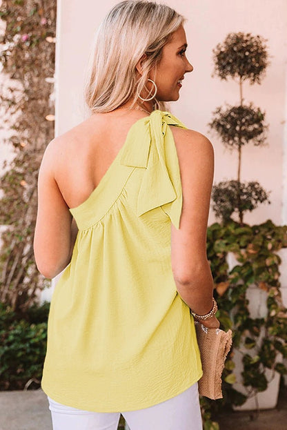 New Arrival One - Shoulder Fashion Ruched Sleeveless Pullover Vest - Kaiju Mafia