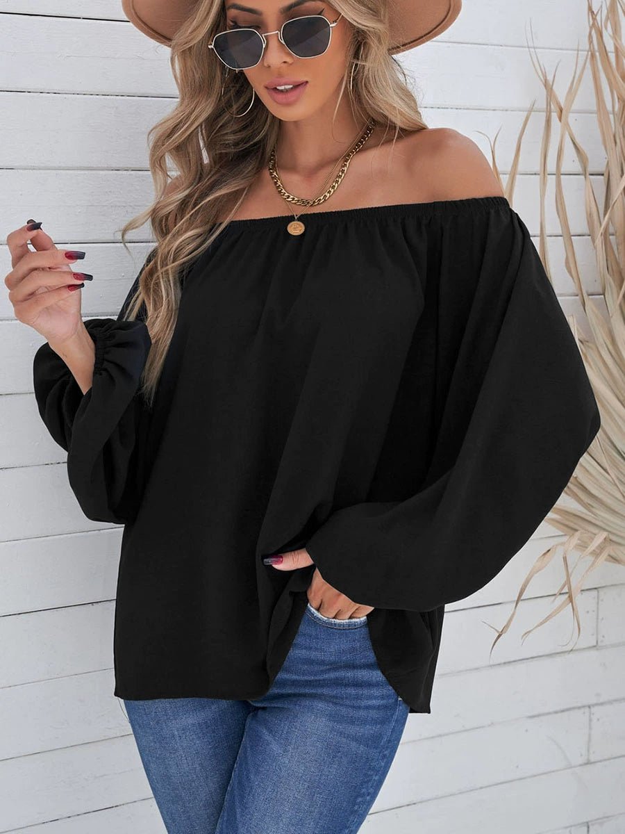 Off - the - Shoulder Fashion Tube Top off - Neck Pullover Long Sleeves Shirt - Kaiju Mafia