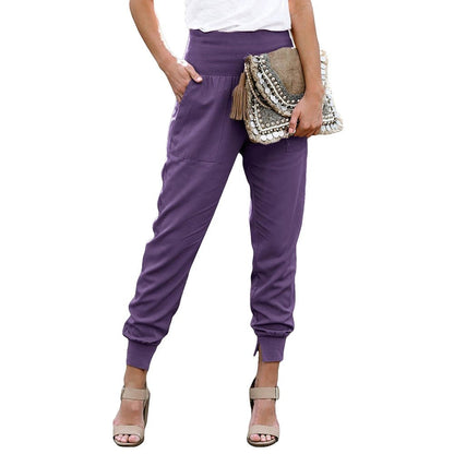 High Waist Nine Points European and American Fashion Minimalist Loose - Fit Tappered Trousers - Kaiju Mafia