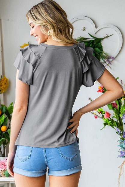 Pleated Summer Silm Thin Top T-shirt with Short Sleeves - Kaiju Mafia