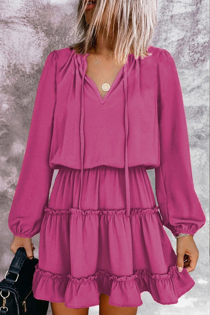2024 Autumn Solid Color Thin Jumpsuit Skirt Fashion Slim Looking Temperament Commute Pullover Loose Knee - Length Dress Women - Kaiju Mafia