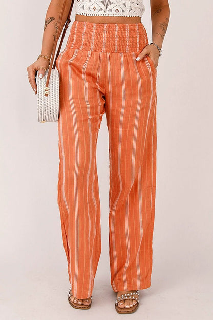 Stripes Personality Slim Fit High Waist Thin Straight - leg Casual Pants - Kaiju Mafia