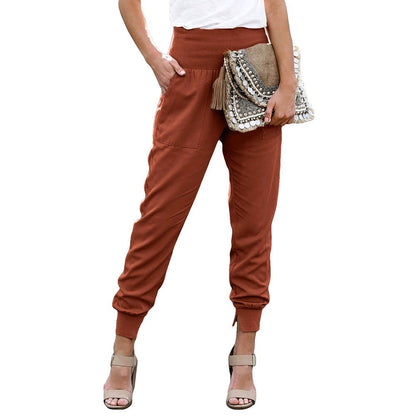 High Waist Nine Points European and American Fashion Minimalist Loose - Fit Tappered Trousers - Kaiju Mafia