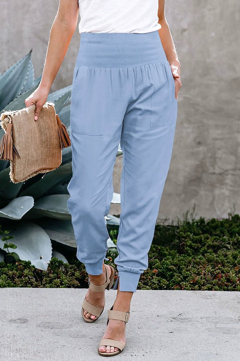 High Waist Nine Points European and American Fashion Minimalist Loose - Fit Tappered Trousers - Kaiju Mafia