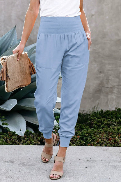 High Waist Nine Points European and American Fashion Minimalist Loose - Fit Tappered Trousers - Kaiju Mafia