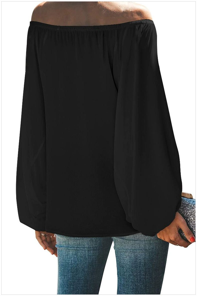 Off - the - Shoulder Fashion Tube Top off - Neck Pullover Long Sleeves Shirt - Kaiju Mafia