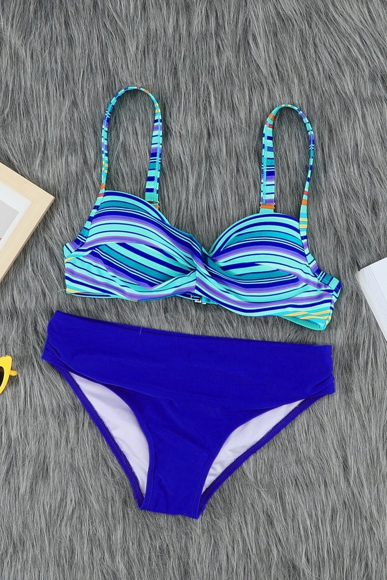 2024 Summer New Arrival Seaside Vacation Separates Swimsuit Fashion Exposed Navel Trendy Print Bikini Swimsuit for Women - Kaiju Mafia