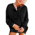 2024 European Style V Neck Button Sweatshirt for Women - Kaiju Mafia