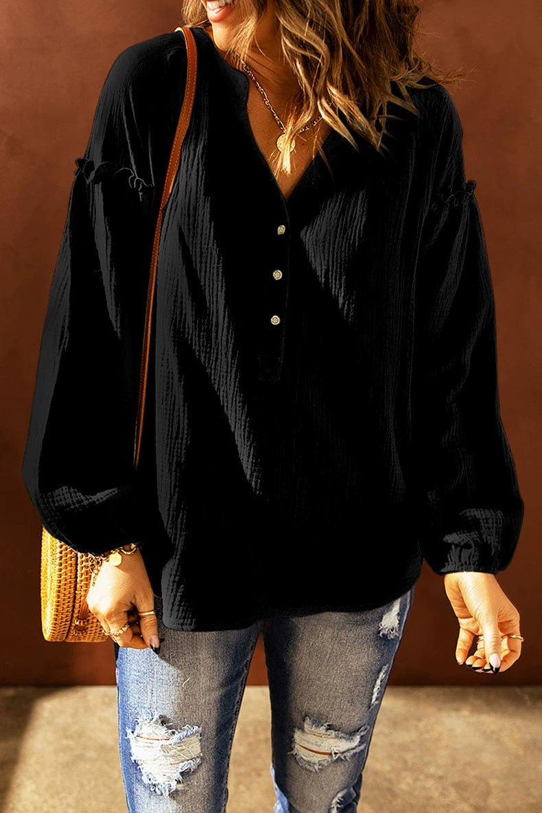 Fall New Arrival Pure Color Long Sleeves T-Shirt Female 2024 Special - Interest Design Casual Loose Plus Size Bottoming Shirt Tops V Neck Tide - Kaiju Mafia