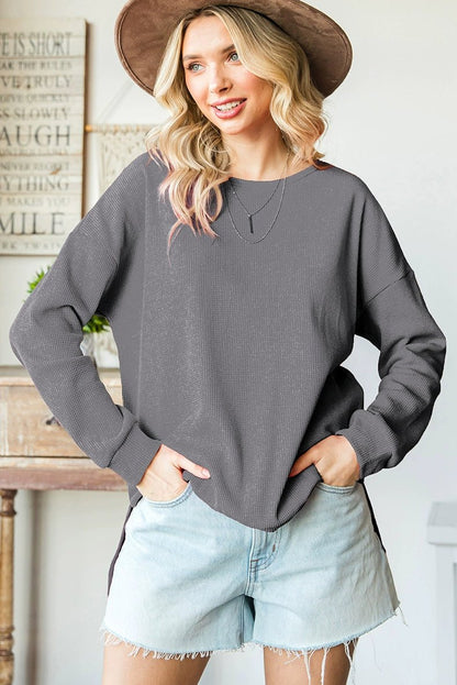 Fall and Winter Long Sleeves Thin Patchwork Loose T-shirt Pullover - Kaiju Mafia