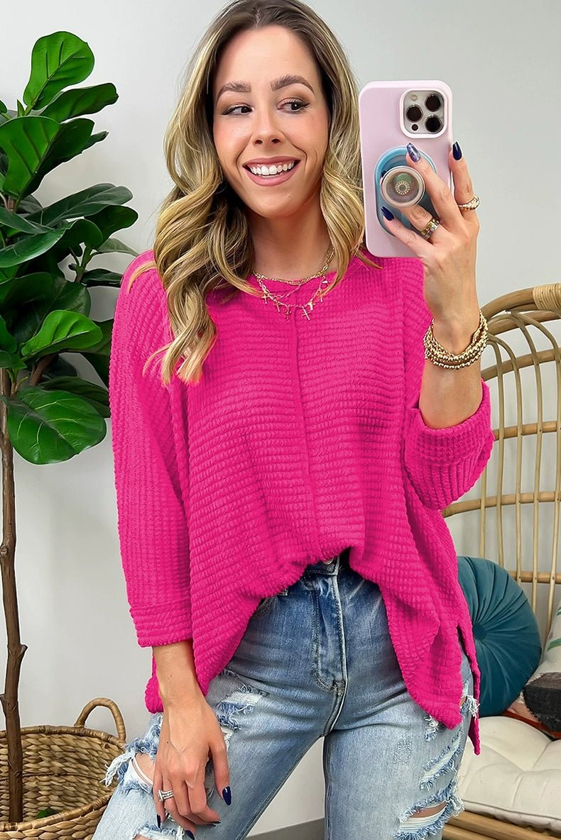 2024 Spring New Arrival Solid Color Pullover Long Sleeve T-shirt Female Fashion Loose Casual Texture Knitting round Neck Tops Female - Kaiju Mafia