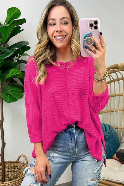 2024 Spring New Arrival Solid Color Pullover Long Sleeve T-shirt Female Fashion Loose Casual Texture Knitting round Neck Tops Female - Kaiju Mafia